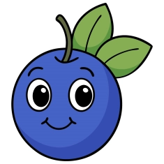 Craft Supply Classroom Cutout | Cartoon or Plain Blueberry Fruit Cutout